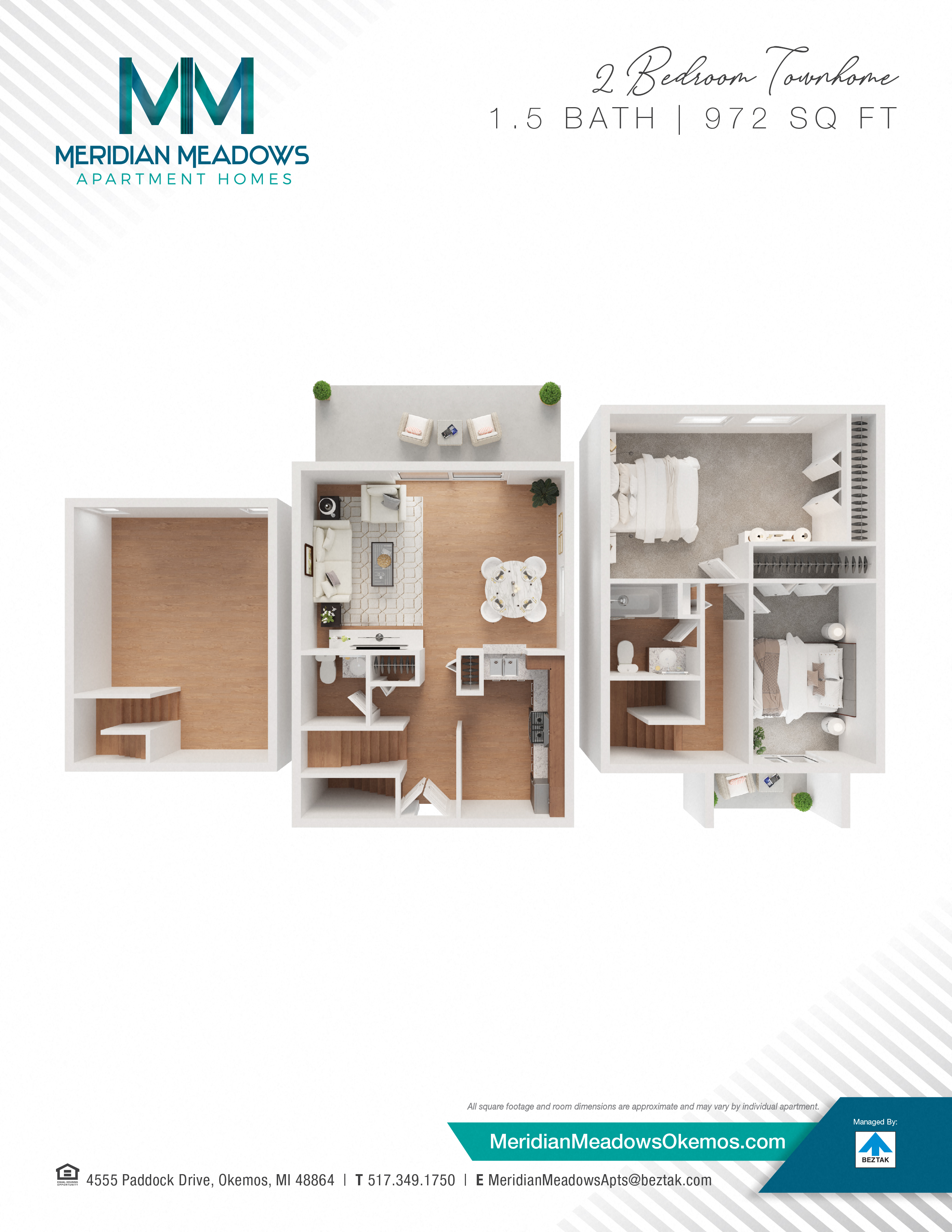 2 Bedroom Townhome floor plan